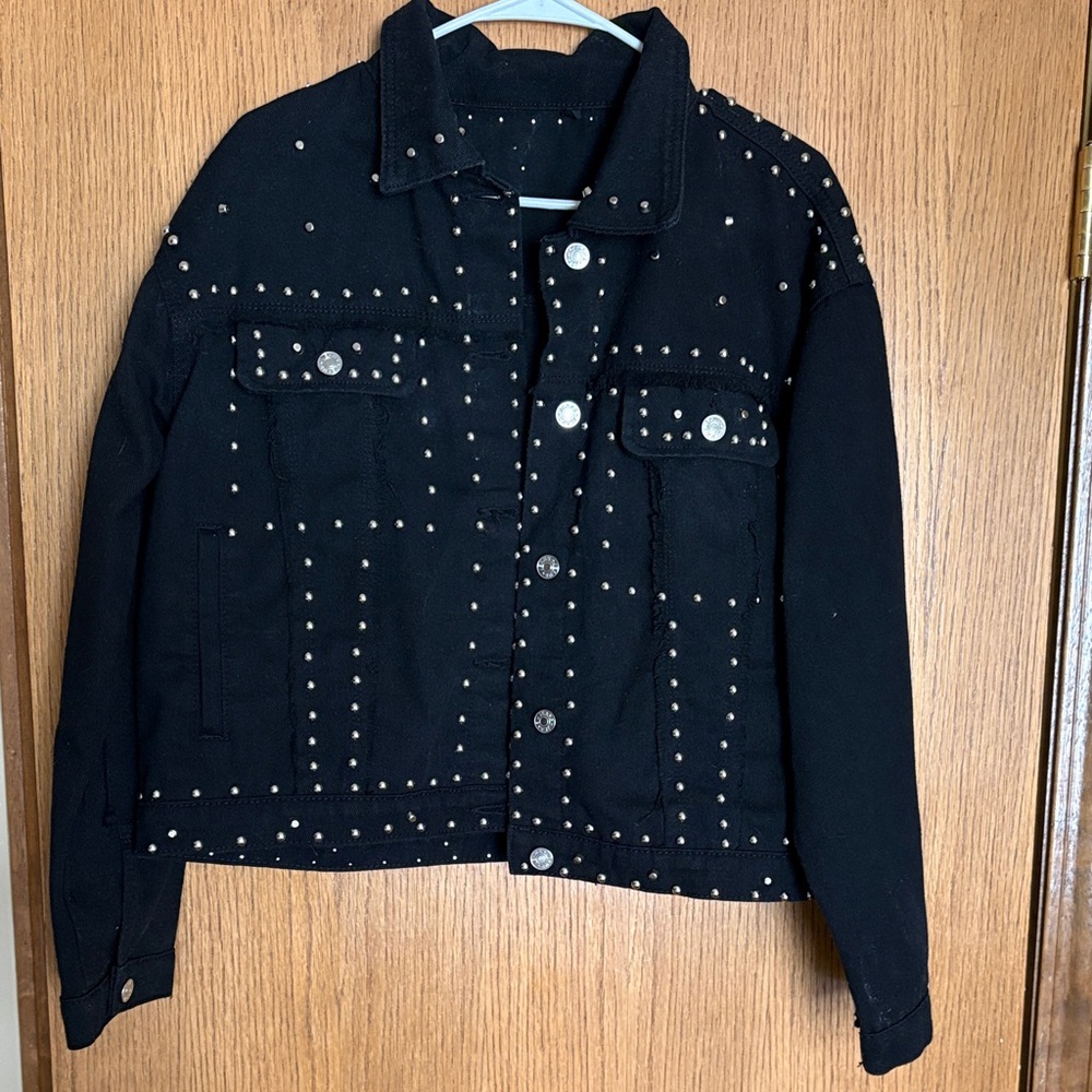 Amazon Black Studded Jean Jacket